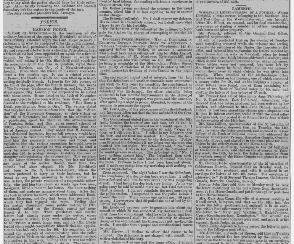"Multiple News Items." Standard, 23 Jan. 1862
