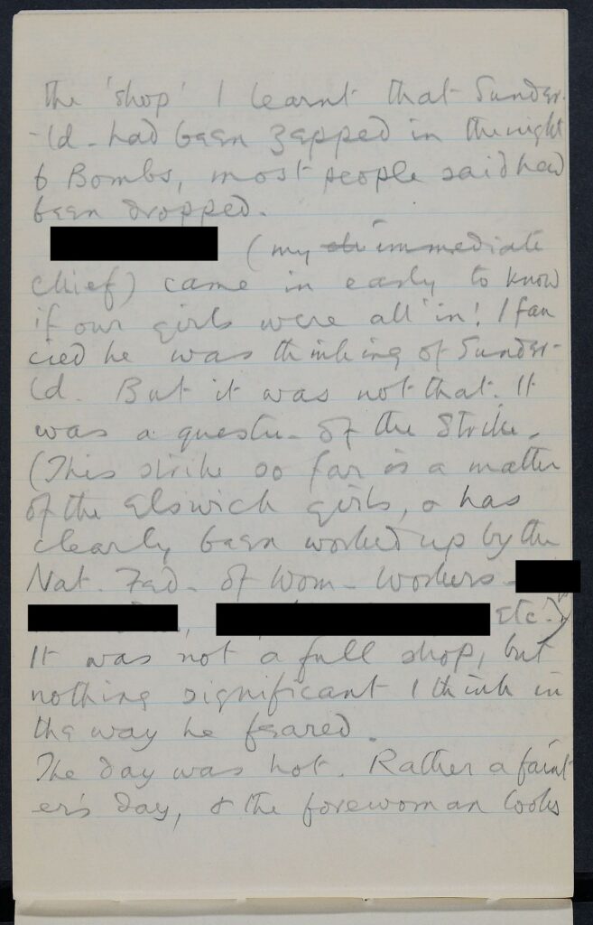 Journal: Sunderland has been Zepped, 1916.