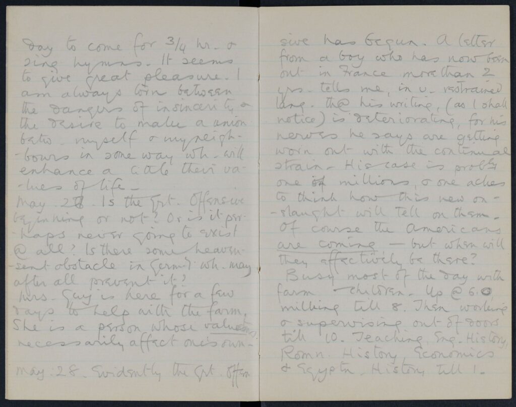 Journal: Isabel receives a letter from a soldier whose handwriting is deteriorating from nerves.