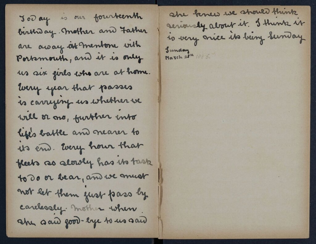 Notebook: Isabel Fry's 14th birthday.